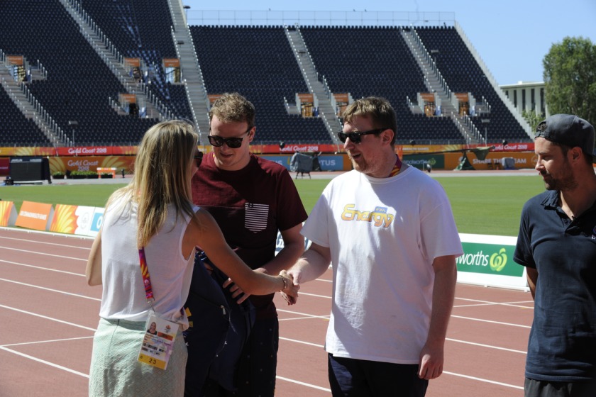 Paul Radcliffe congratulates Energy FM's Shaun Moore and Mathew Staite