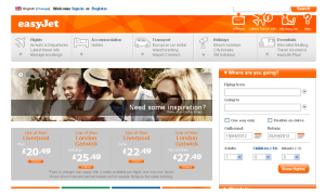 The easyJet website showing the Isle of Man - London Gatwick route will begin this autumn  