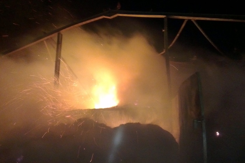 The blaze was at a barn in Ballaugh 