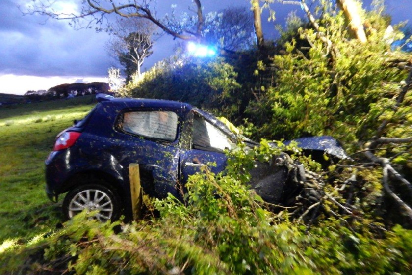 The scene at Handley's Corner - Renault Clio Crash