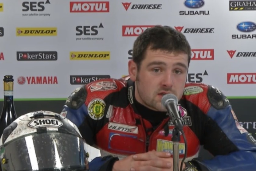 Michael Dunlop speaking after his win 
