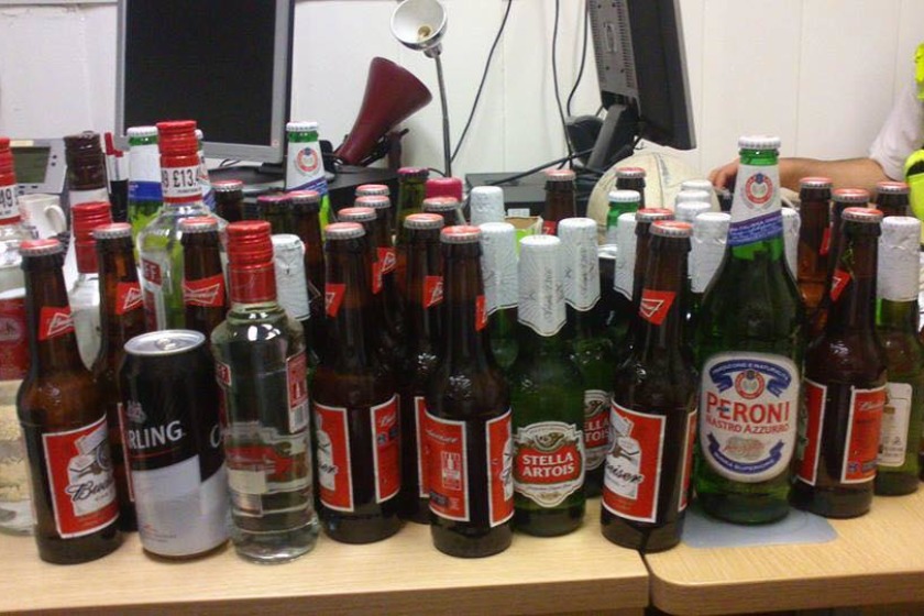 The alcohol that was seized at the weekend