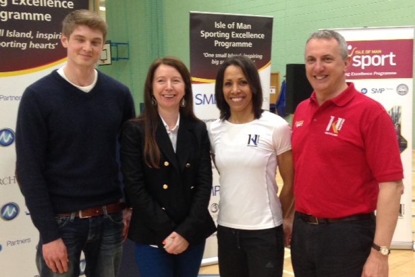 Dame Kelly Holmes with sponsors