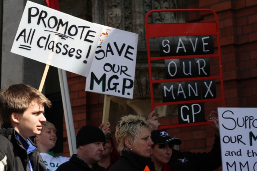 Protesters make their feelings known over changes to the MGP 