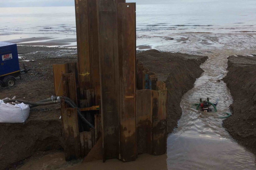 The damage was caused by contractors resulting in contamination of the beach.