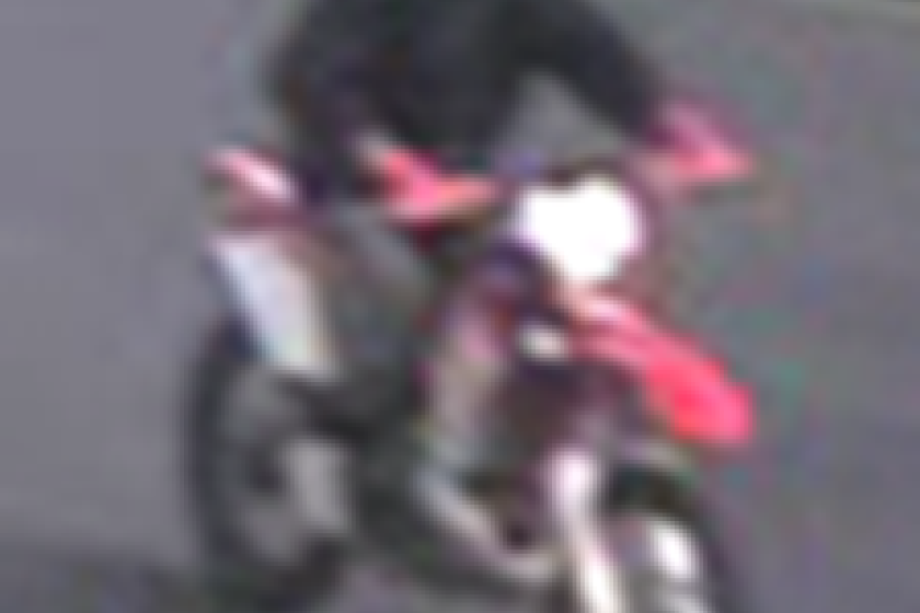 Suspect escaping the scene on an 'off road-type' motorcycle