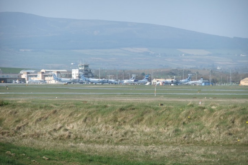 Aircraft grounded at Ronaldsway during last year's ash cloud