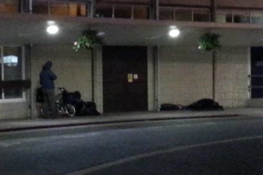 TT fans sleep outside the Sea Terminal - credit Mick Capes