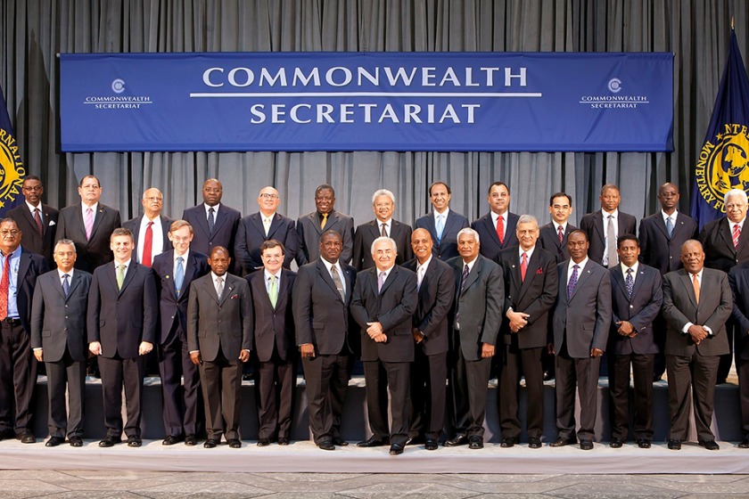 Anne Craine MHK (second from left in the front row) with other finance ministers from the Commonwealth