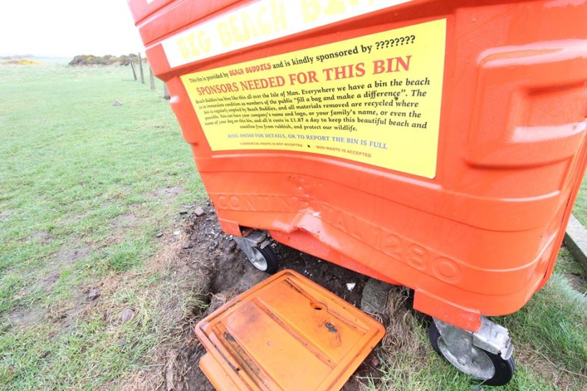 Beach Buddies shared images of the damaged bin on the charity's Facebook page.