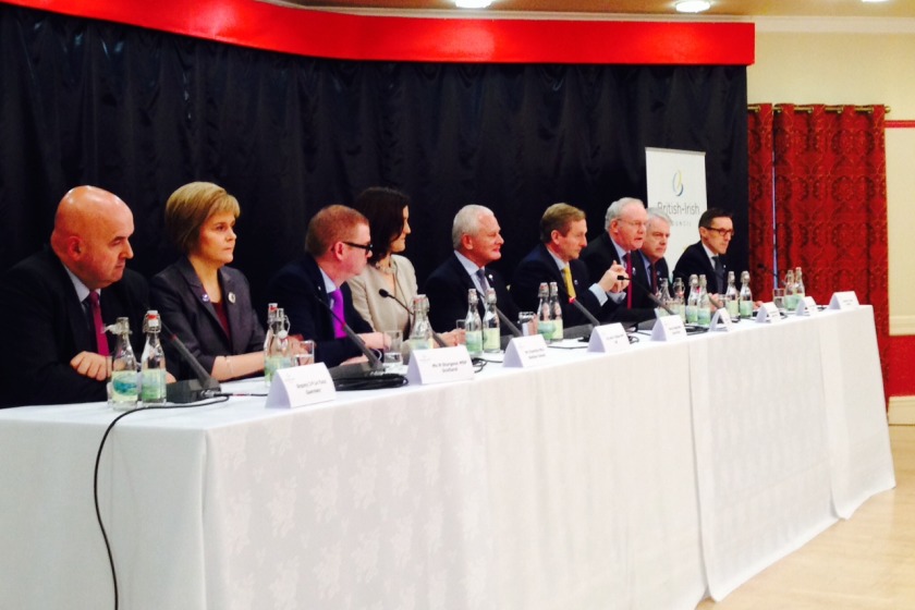 The British-Irish Council Summit press conference at the Villa Marina in Douglas today.