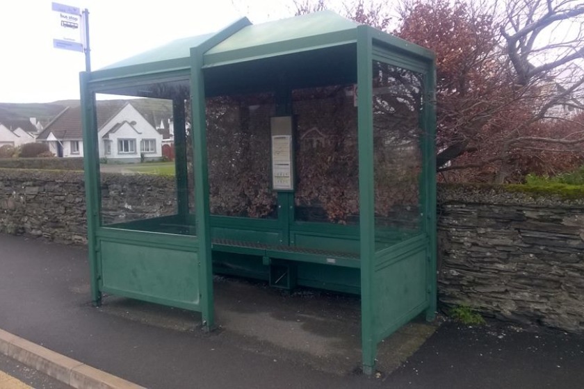 The damaged bus shelter cost £400 to repair