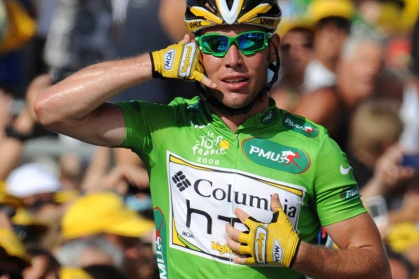 Mark Cavendish wearing the green jersey during the 2009 Tour de France