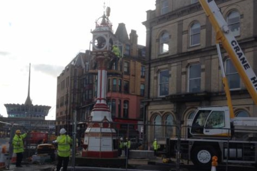 Jubilee Clock being moved