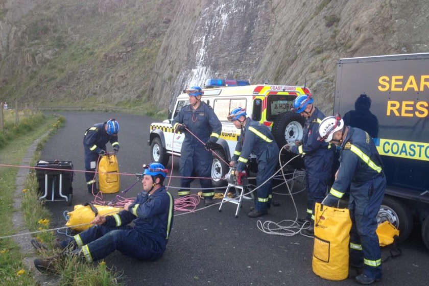 Douglas Coastguards had been taking part in a training exercise when they were called away.