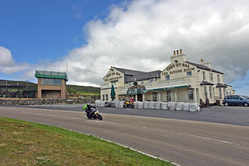 The collision happened near the Creg-ny-Baa at lunchtime.