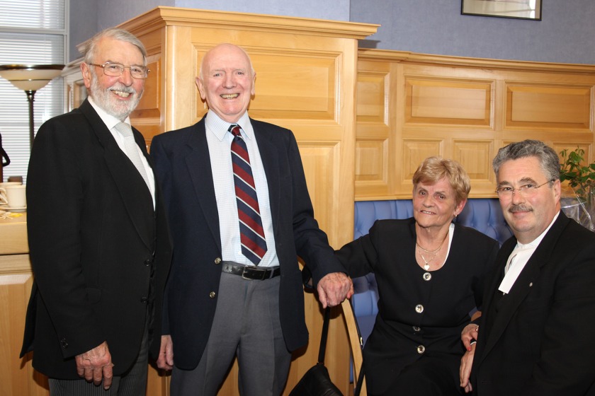 Derek and Joy Brown with former Tynwald President Noel Cringle and Steve Rodan (photo from Paul Dougherty, Tynwald Seneschal)
