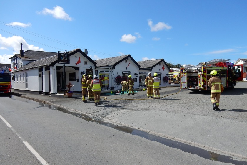 Fire crews were called to The Grosvenor in Andreas.