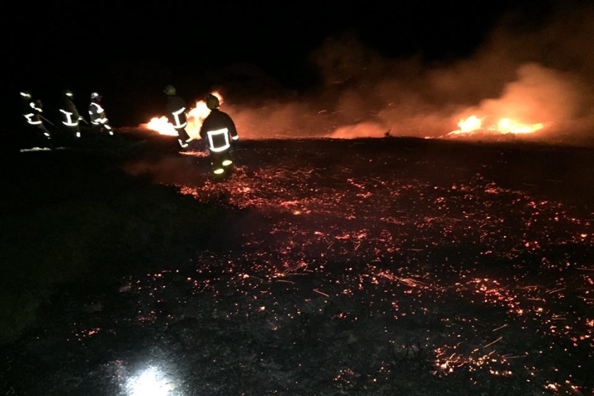 Fire crews from Douglas and Laxey spent several hours tackling a blaze at Groudle