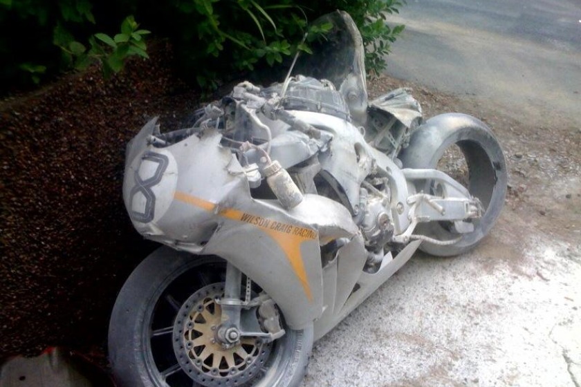 Guy Martin's bike after the collision