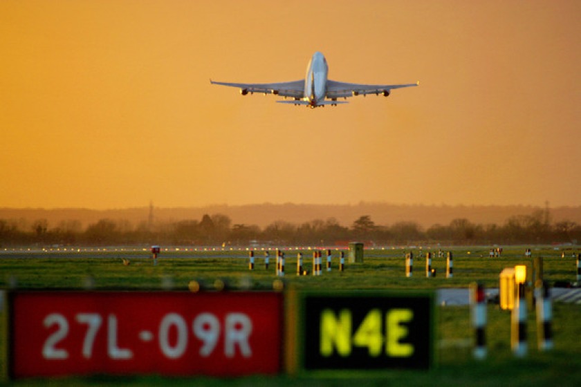 A flight takes off at Heathrow