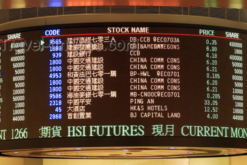 The Hong Kong Stock Exchange (image from travel-images.com)