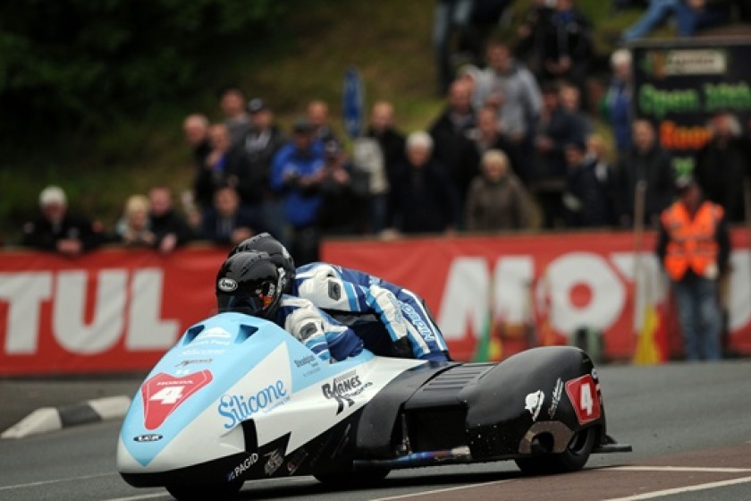 John Holden and Andrew Winkle went top in the sidecar practice