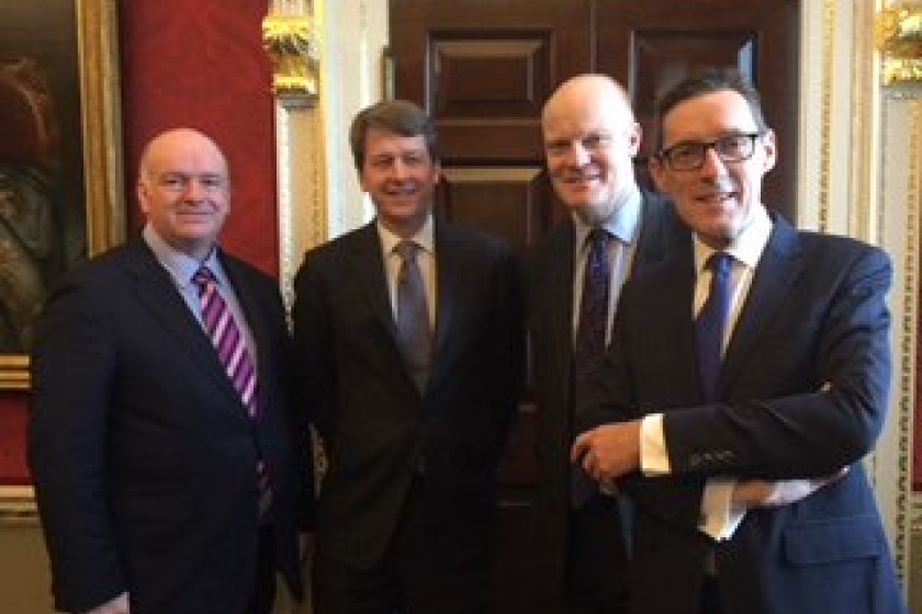 Chief Minister Howard Quayle with MP Robin Walker and the Chief Ministers of Jersey and Guernsey