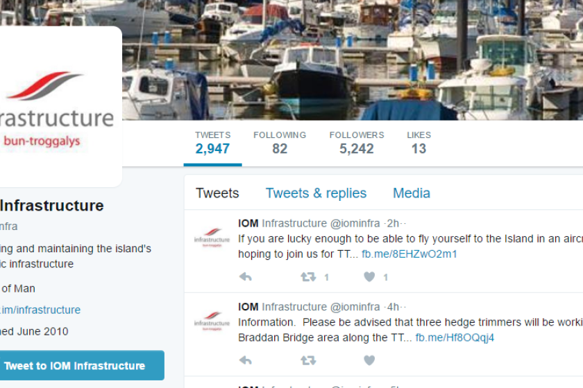 The Department of Infrastructure is among a number of Government Departments to use Twitter.