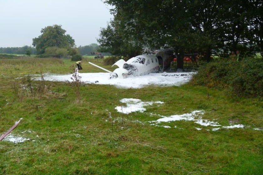 The scene of the crash (picture from Surrey Fire and Rescue)