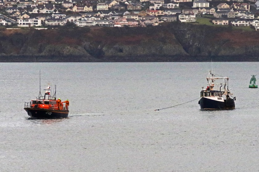 The fishing vessel suffered an engine failure around three miles from Douglas (photo courtesy of RNLI/Michael Howland)