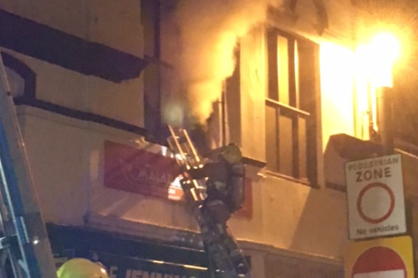 Fire crews attend Malabar on Regent Street in the early hours of Tuesday.