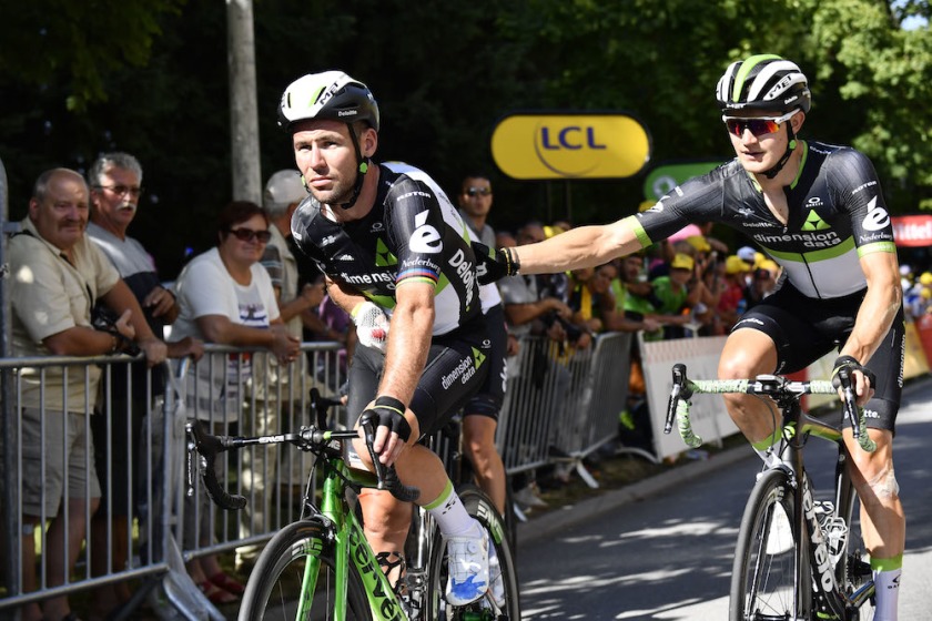 Mark Cavendish injured his shoulder after crashing on stage four of the Tour de France