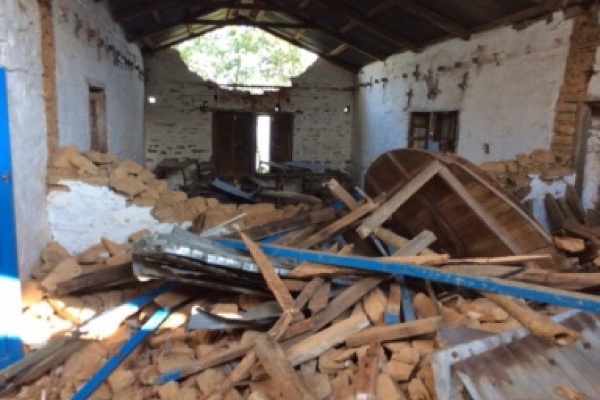 One of the schools damaged in the 2015 earthquake