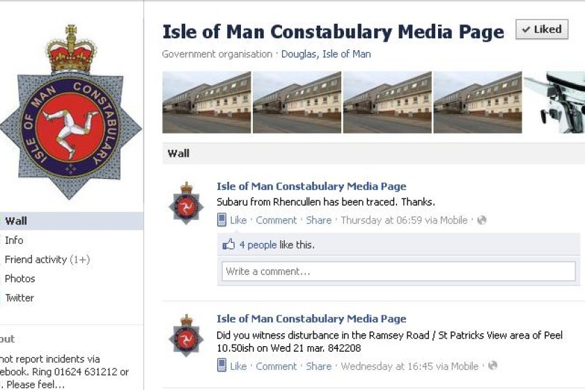 The Isle of Man Constabulary Media Page on Facebook