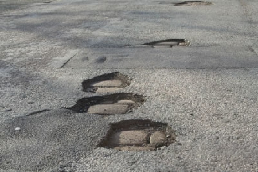 Potholes have been the most common problem reported