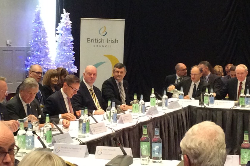 Howard Quayle and Graham Cregeen attend the British-Irish Council Summit in Cardiff