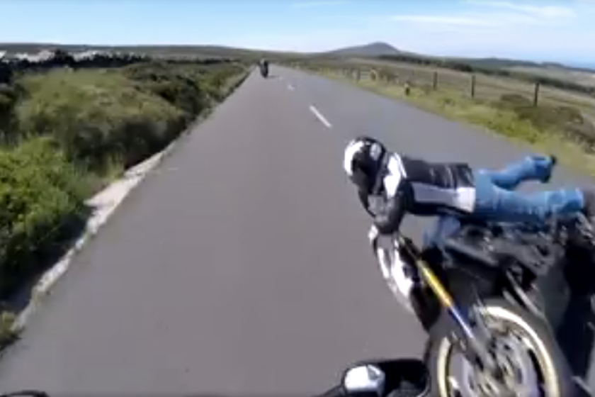 Footage from the helmet camera was shared on the Isle of Man Constabulary's Media Page.