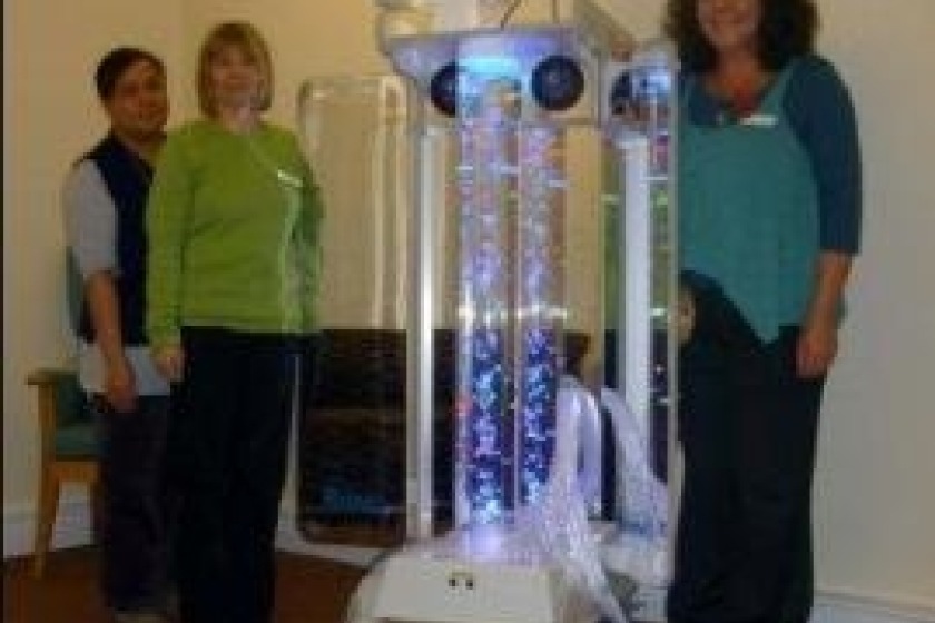 Staff at Southlands with the new sensory equipment