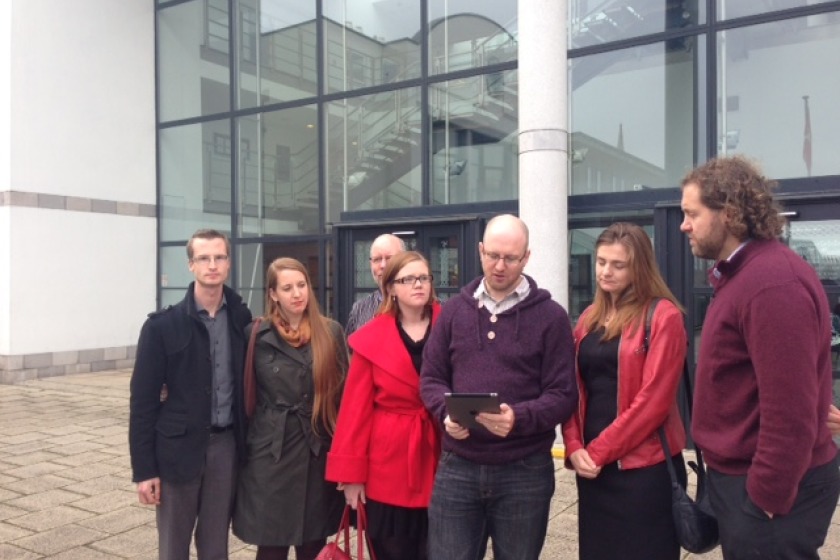 The Valentine family speaking outside court