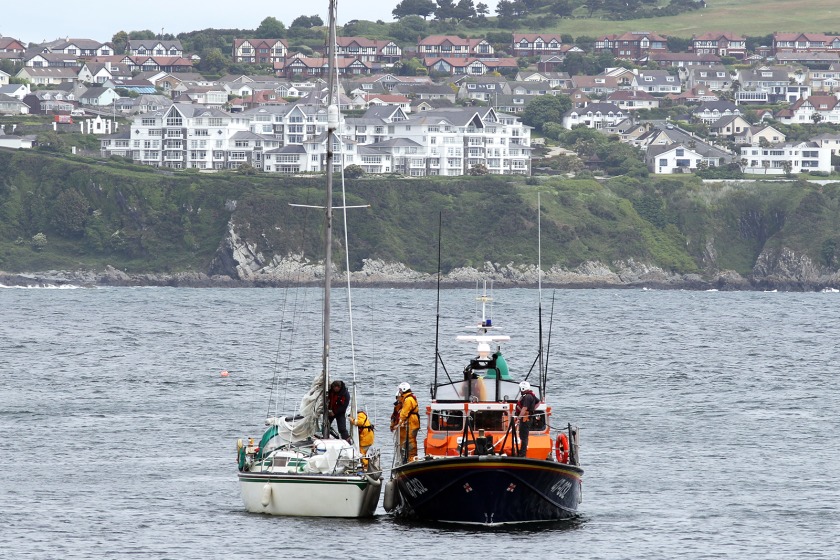 The yacht was brought back to Douglas by the lifeboat (picture from RNLI/Michael Howland)