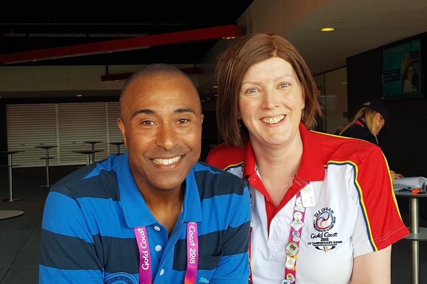 Colin Jackson and Leonie Cooil at Gold Coast 2018